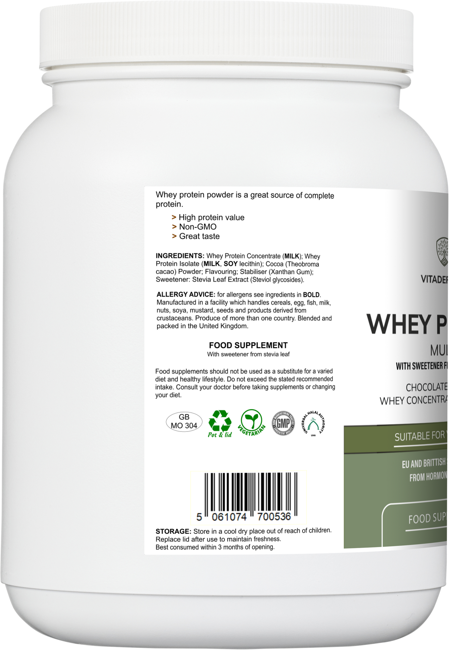 Whey Protein Multi | Chocolate Flavour Protein Powder with Stevia – 600 g