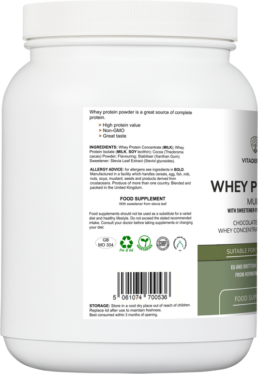 Whey Protein Multi | Chocolate Flavour Protein Powder with Stevia – 600 g