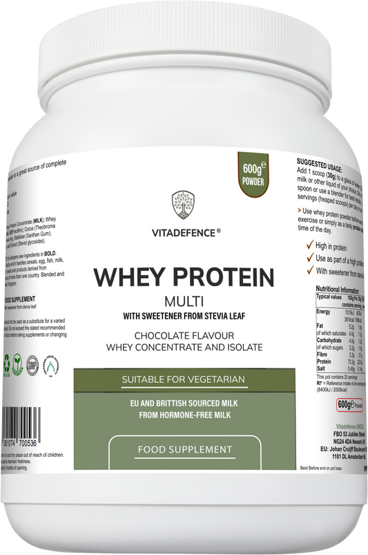 Whey Protein Multi | Chocolate Flavour Protein Powder with Stevia – 600 g